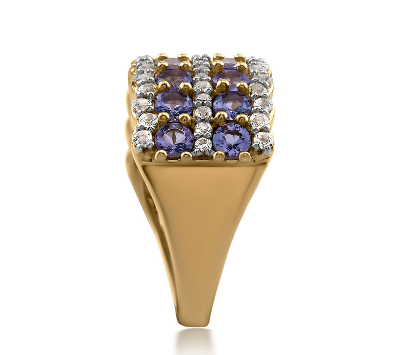 Affinity Gems Double-Row Gemstone Band Ring, 14 K Gold — View 11