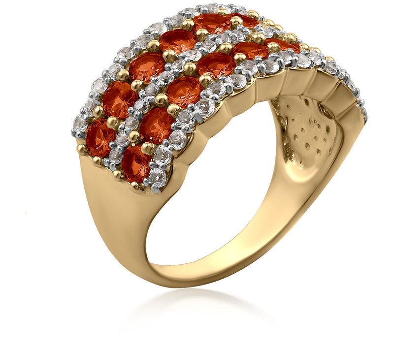 Affinity Gems Double-Row Gemstone Band Ring, 14 K Gold — View 5