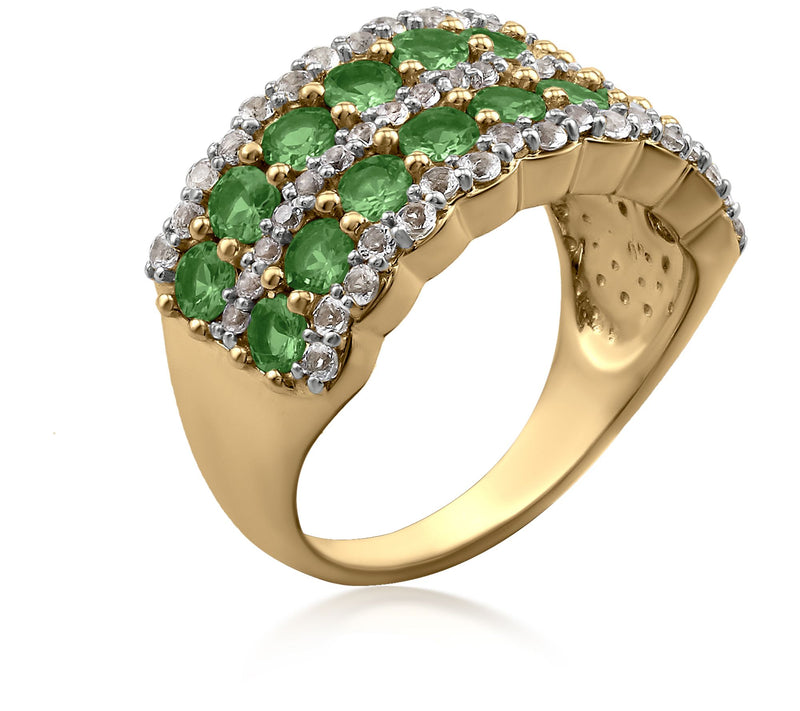 Affinity Gems Double-Row Gemstone Band Ring, 14 K Gold — View 9