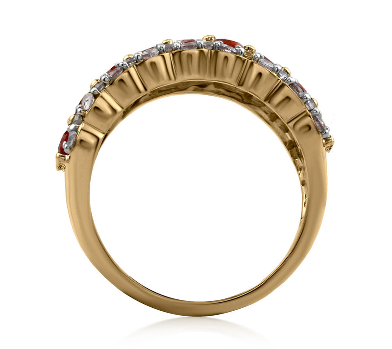 Affinity Gems Double-Row Gemstone Band Ring, 14 K Gold — View 10