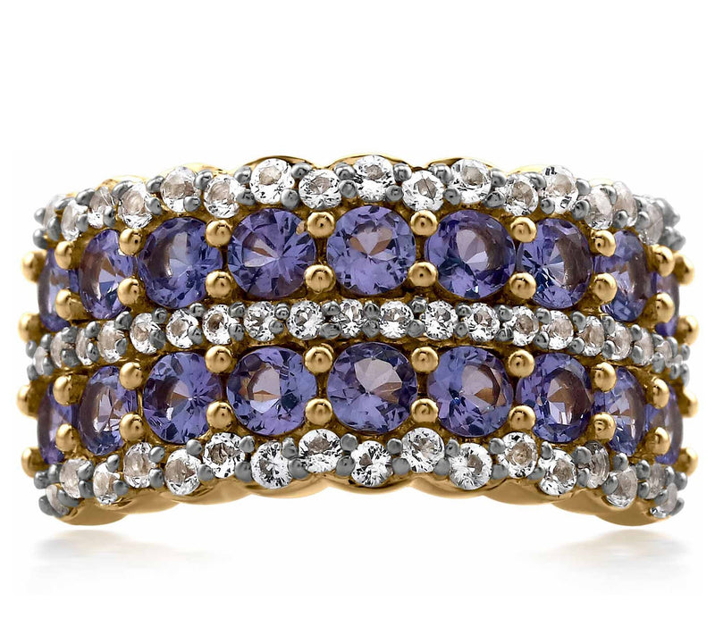 Affinity Gems Double-Row Gemstone Band Ring, 14 K Gold — View 12