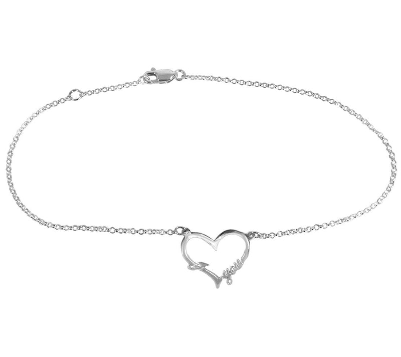 Open Heart "I Love You" Sterling Silver — View 3