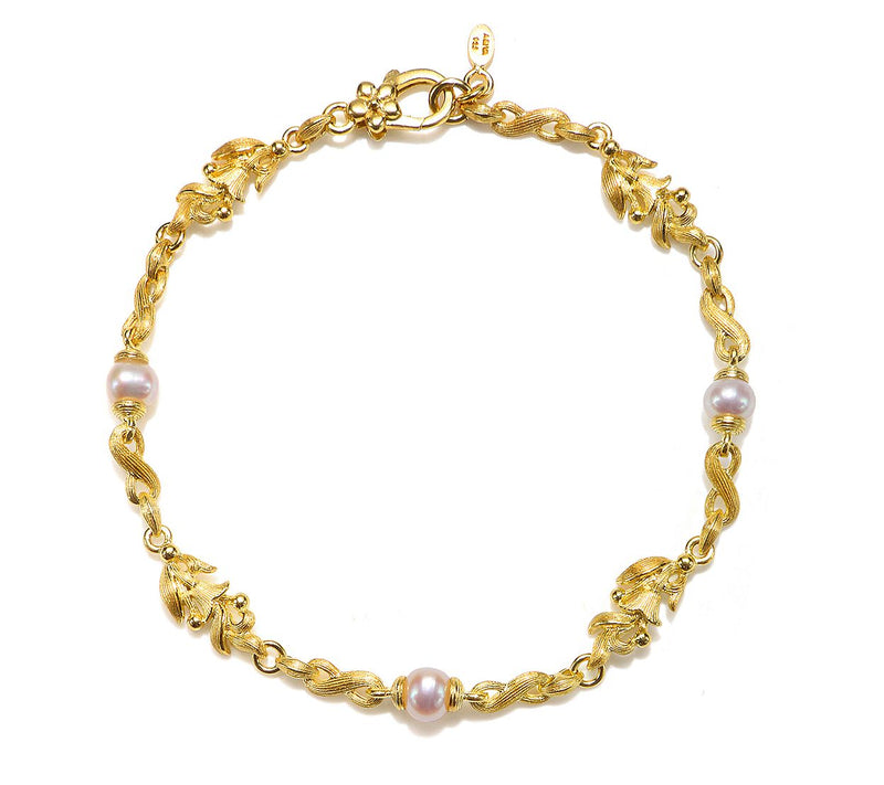 Ariva 14K Gold Clad Cultured Pearl Bracelet — Main view