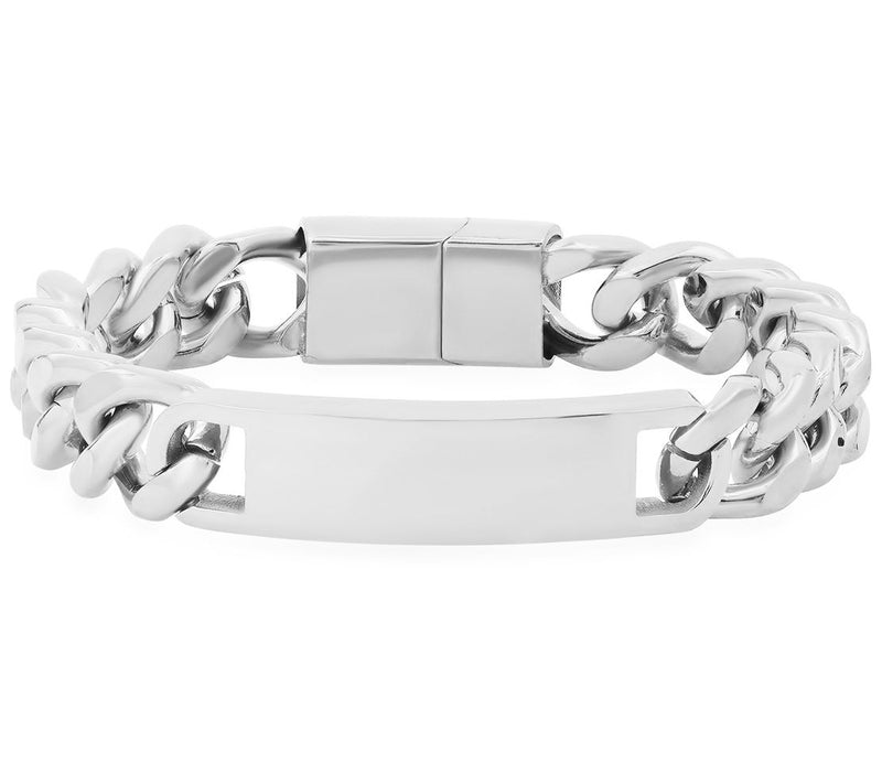 Steel by Design Men's Cuban Lin k ID Bracelet — Main view