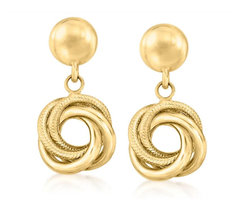 Alkeme 14K Love Knot Dangle Earrings — View 3