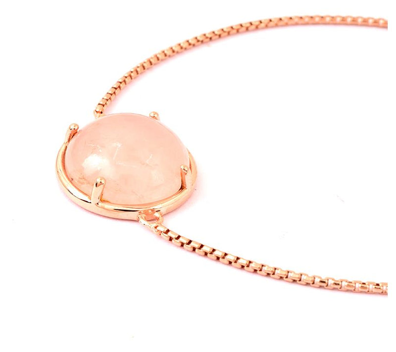 Affinity Gems 14K Plated Sterling Rose Quartz Bracelet — View 6