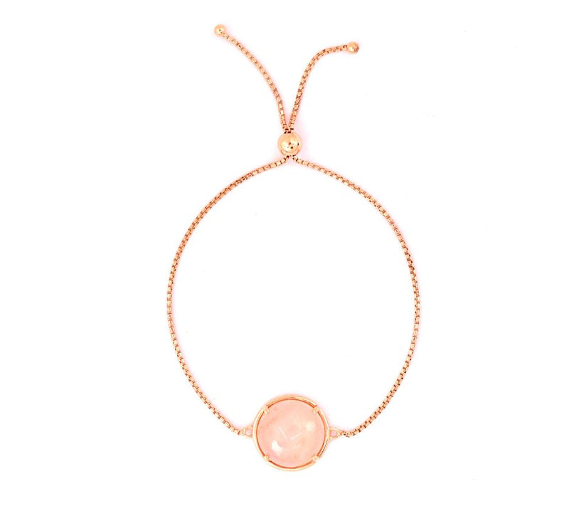 Affinity Gems 14K Plated Sterling Rose Quartz Bracelet — View 3