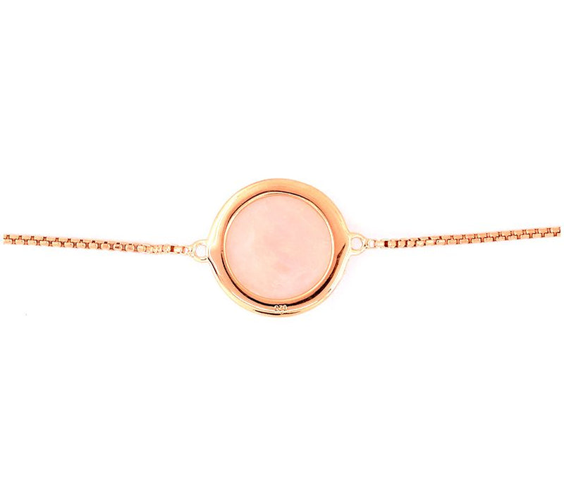 Affinity Gems 14K Plated Sterling Rose Quartz Bracelet — View 4