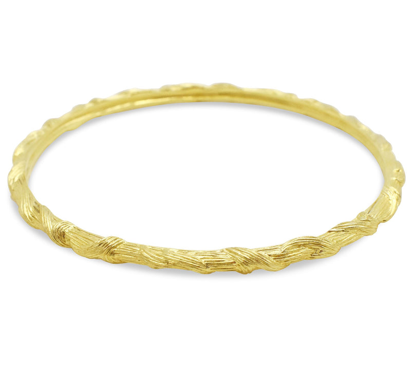 Ariva 14K Gold Clad Sterling Silver Vine Bangle — View 2
