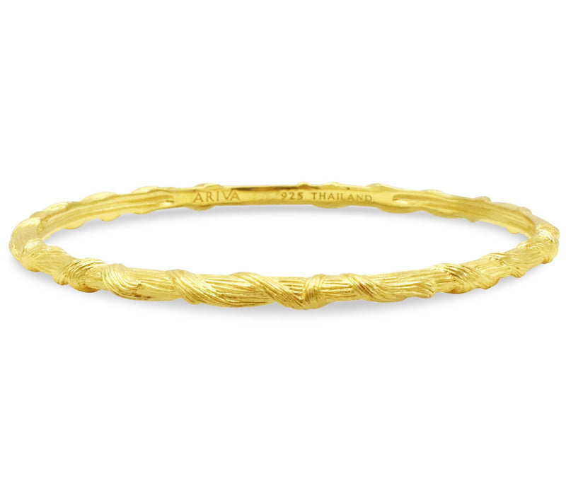 Ariva 14K Gold Clad Sterling Silver Vine Bangle — Main view