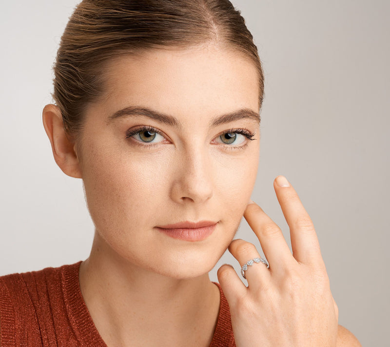 Diamonique 1cttw Pave Heart Eternity Love Band, Sterling — View 6
