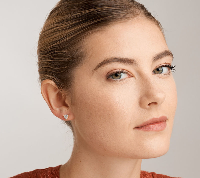 Diamonique 2.60 cttw Heart Stud Earrings, 18K Gold Plated — View 6