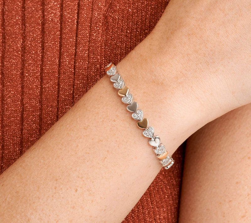 Diamonique Two-Tone Tennis Bracelet — View 5
