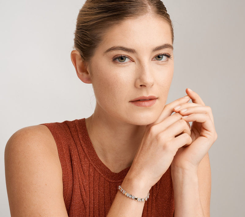 Diamonique Two-Tone Tennis Bracelet — View 6