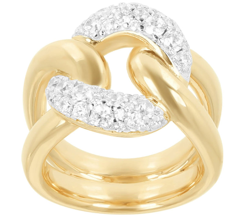 Louis Dell'Olio Pave Curb Link Ring, Sterling Slver — Main view