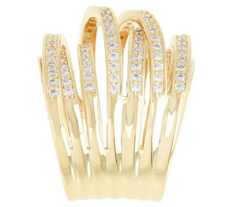 Louis Dell'Olio Pave Crossover Design Ring — View 8