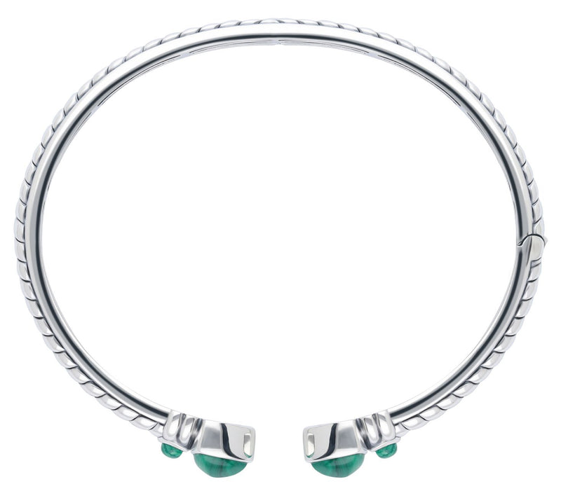 Tiffany Kay Studio Sterling Herringbone Malachite Cuff — View 3