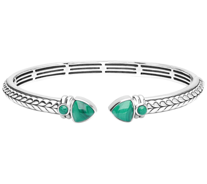Tiffany Kay Studio Sterling Herringbone Malachite Cuff — Main view