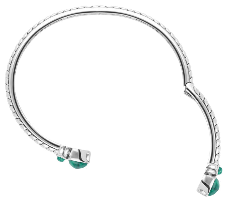 Tiffany Kay Studio Sterling Herringbone Malachite Cuff — View 4