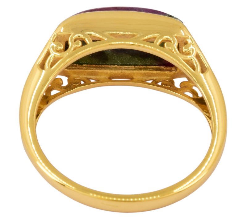 Affinity Gems Ruby Ziosite Ring, 14K Gold Plated — View 5
