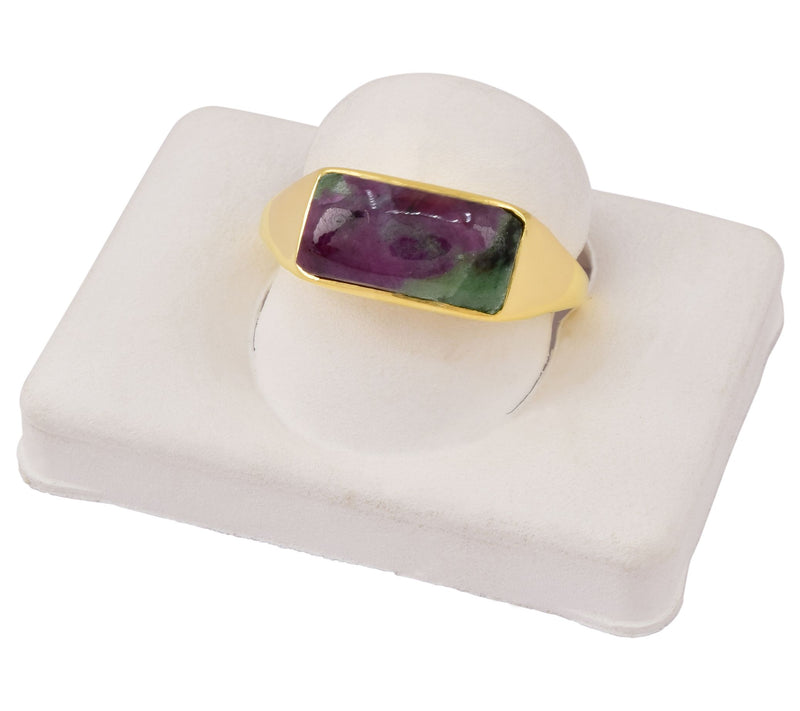 Affinity Gems Ruby Ziosite Ring, 14K Gold Plated — View 8