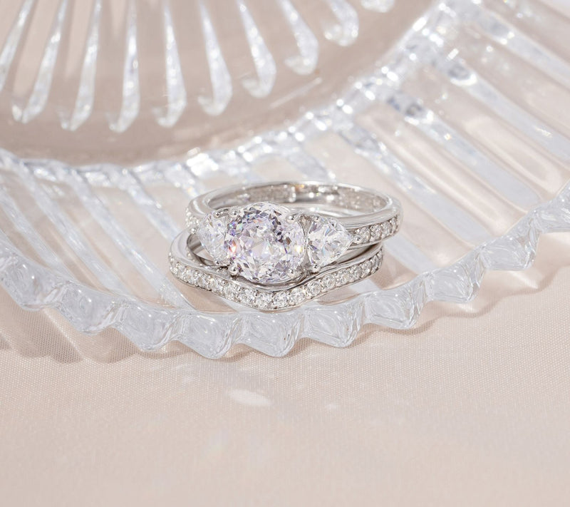Diamonique 3.35 cttw Bridal Ring Set, S terlingSilver — View 7
