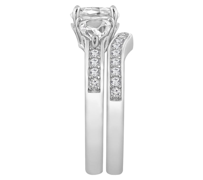 Diamonique 3.35 cttw Bridal Ring Set, S terlingSilver — View 6