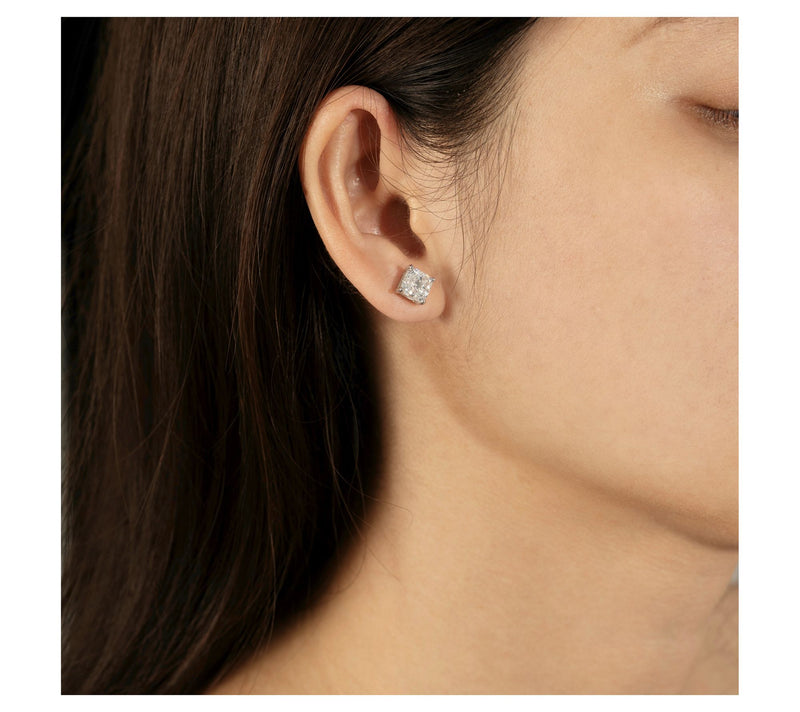 Diamonique 35th Anniversary 3.00 cttw Square Cu t Stud Earring — View 6
