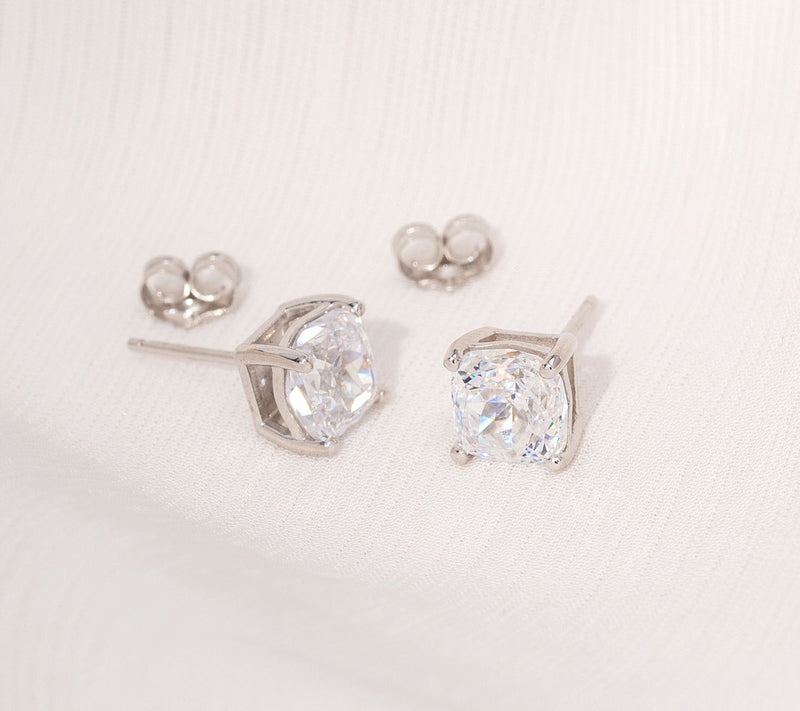 Diamonique 35th Anniversary 3.00 cttw Square Cu t Stud Earring — View 9