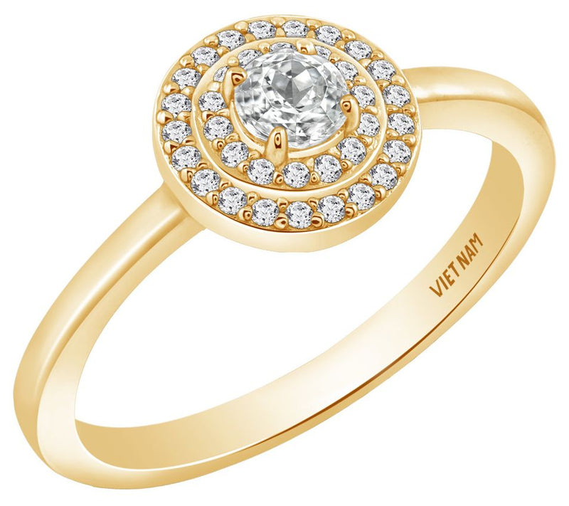Diamonique 35th Anniversary Double Halo Ring, Sterling — View 7