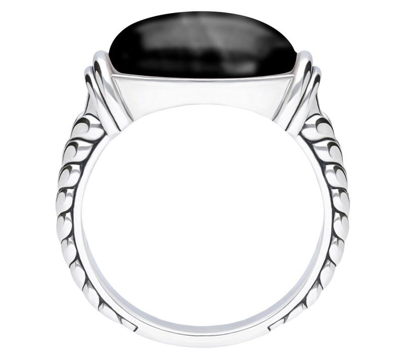Tiffany Kay Studio Sterling Silver Herringbone Black Onyx Ring — View 2