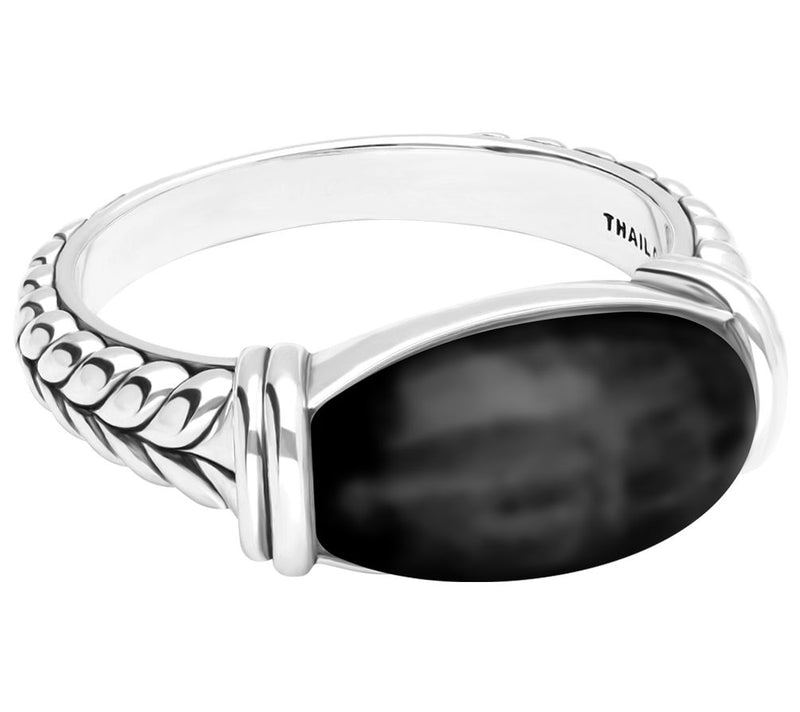 Tiffany Kay Studio Sterling Silver Herringbone Black Onyx Ring — Main view