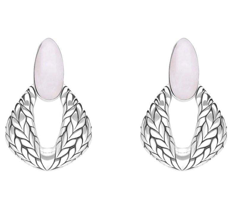 Tiffany Kay Studio Sterling Rose Quartz Doorknocker Earrings — Main view