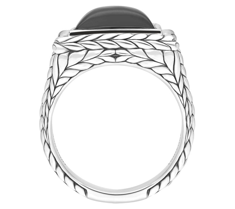 Tiffany Kay Studio Sterling Pinched Herringbone Onyx Ring — View 2