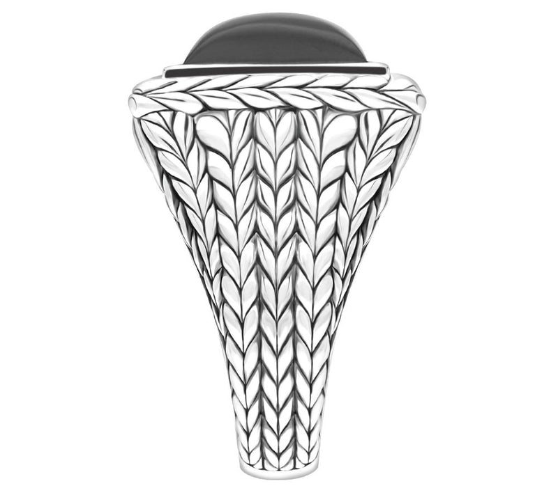 Tiffany Kay Studio Sterling Pinched Herringbone Onyx Ring — View 3