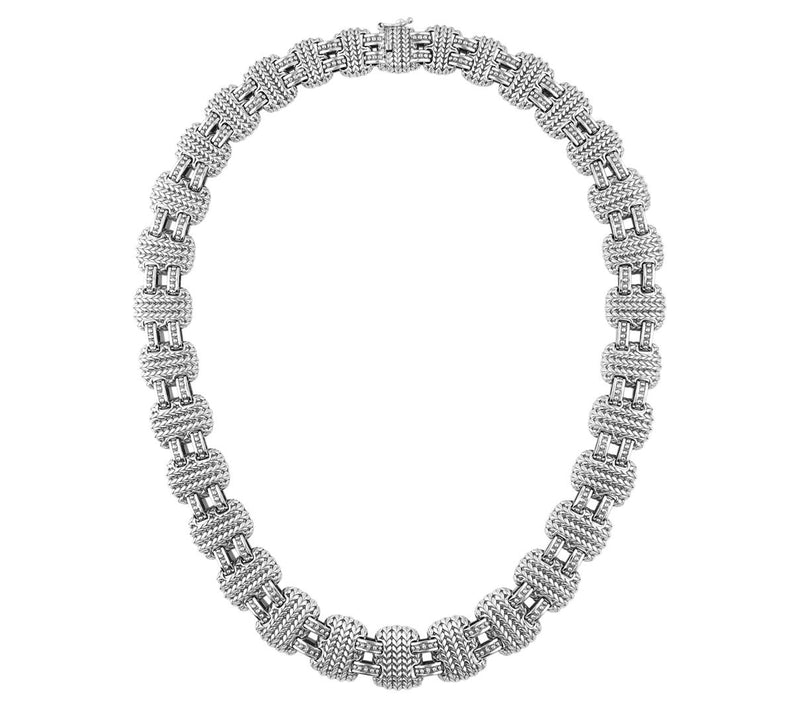 Tiffany Kay Studio Sterling Silver Herringbone Link Necklace — View 4