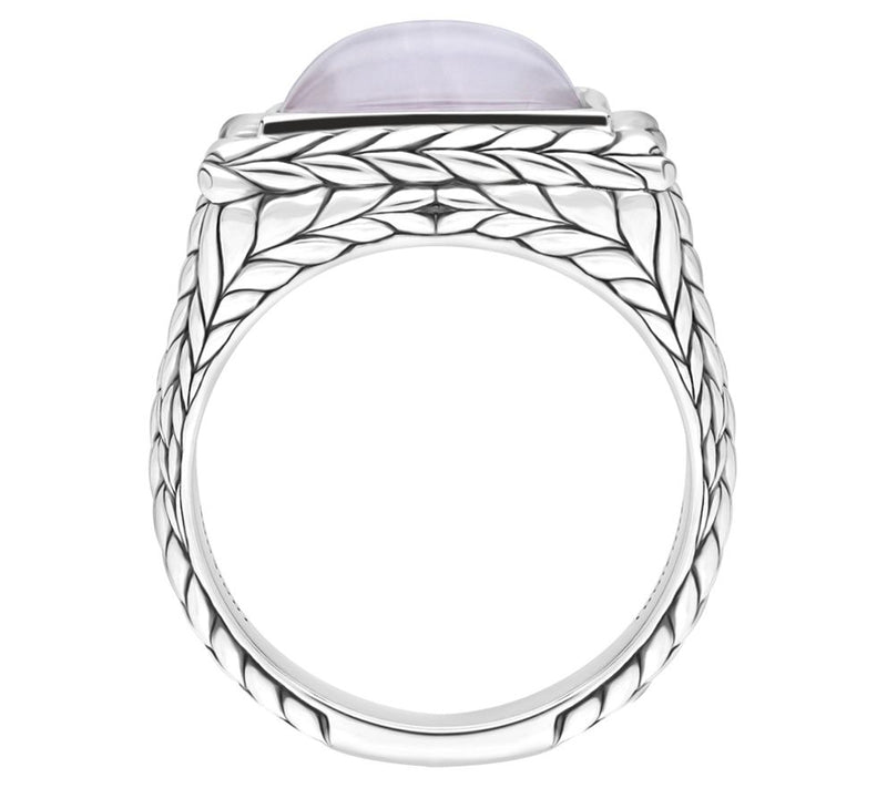 Tiffany Kay Studio Sterling Herringbone Rose Quartz Rin — View 2