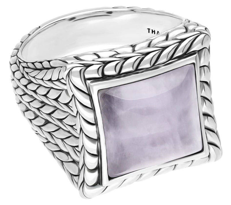 Tiffany Kay Studio Sterling Herringbone Rose Quartz Rin — Main view