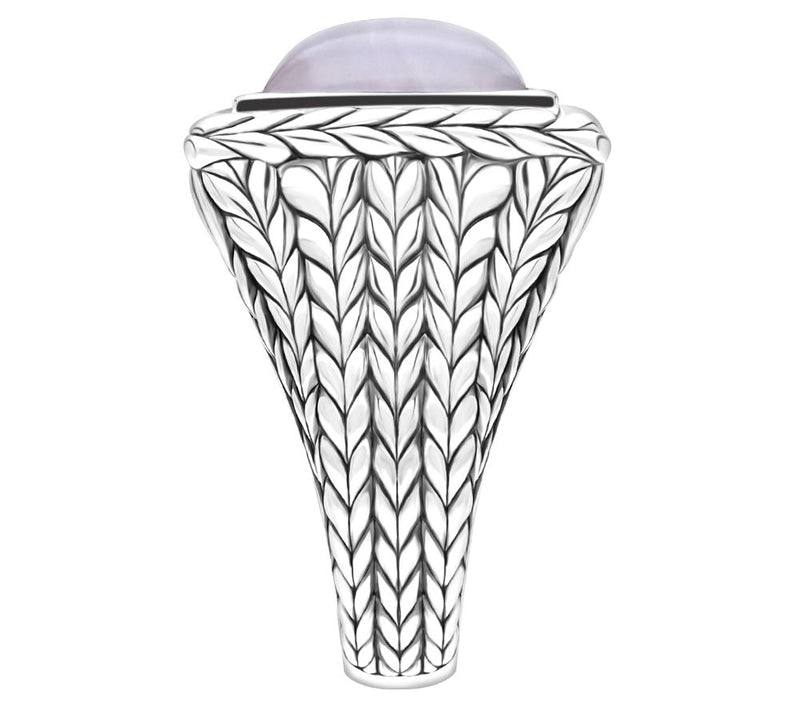 Tiffany Kay Studio Sterling Herringbone Rose Quartz Rin — View 3