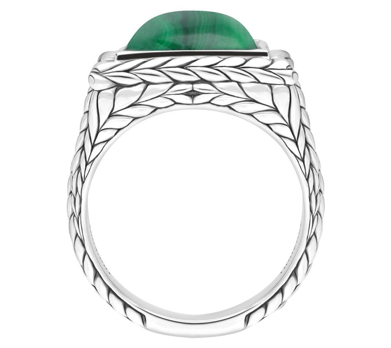 Tiffany Kay Studio Sterling Herringbone M alachite Ring — View 2