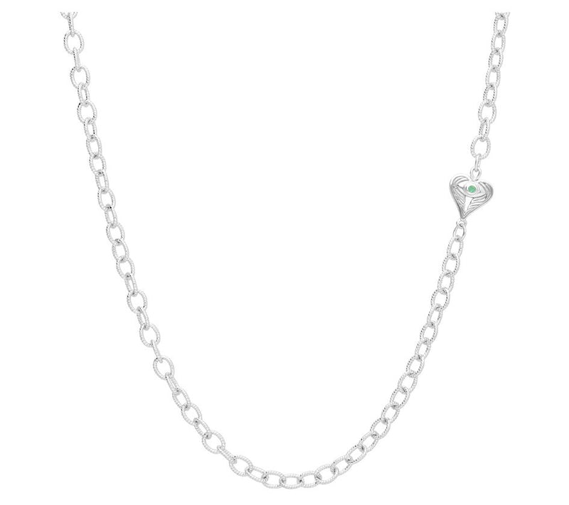 Goddaughters Sterling Silver Birthstone H eart Necklace — View 15
