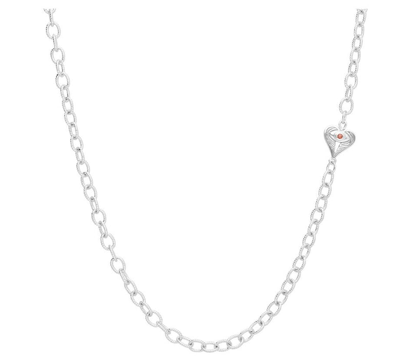 Goddaughters Sterling Silver Birthstone H eart Necklace — View 17