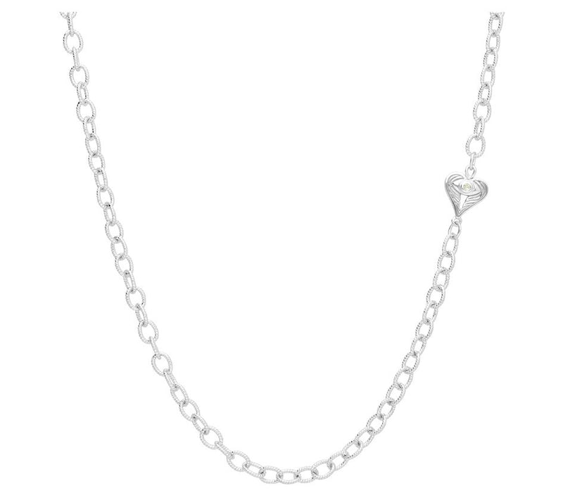 Goddaughters Sterling Silver Birthstone H eart Necklace — View 21