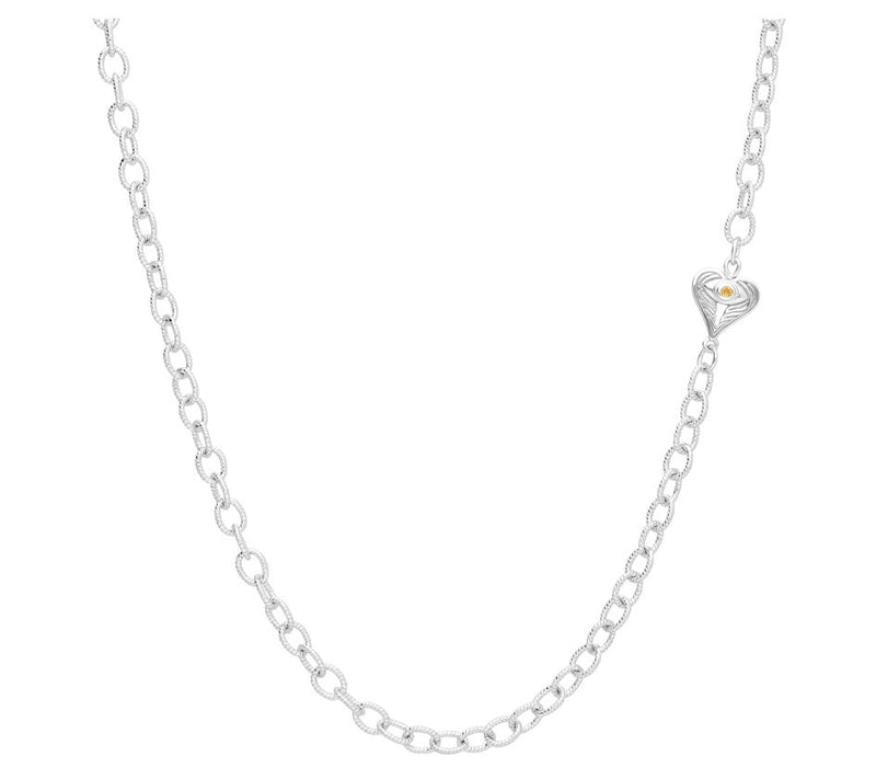 Goddaughters Sterling Silver Birthstone H eart Necklace — View 11