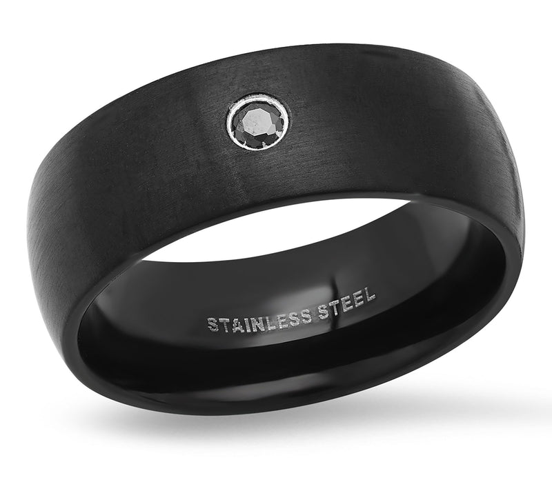 Steel by Design Men's Black Band Ring — Main view
