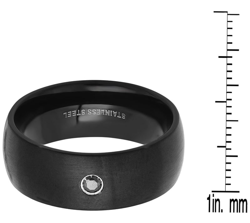 Steel by Design Men's Black Band Ring — View 3