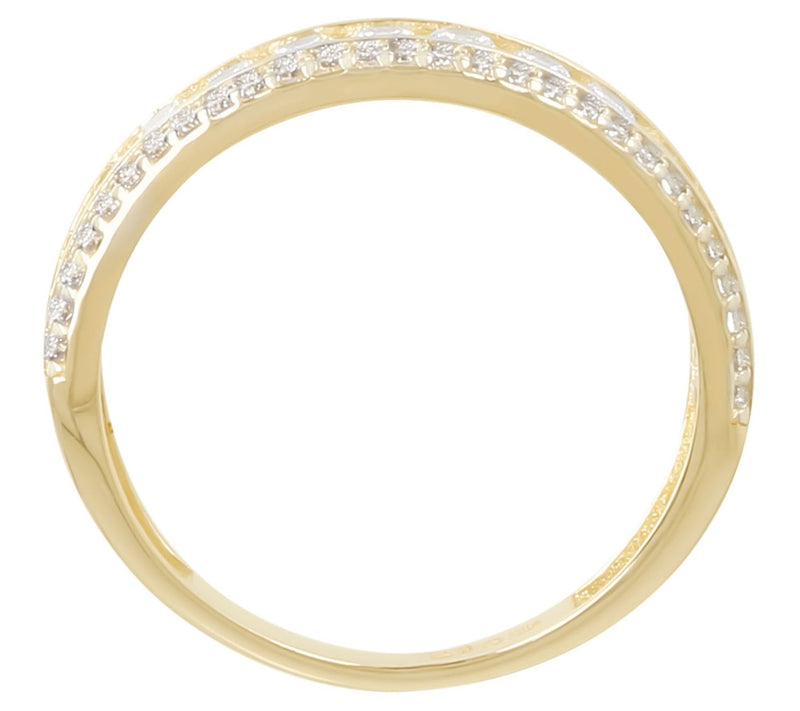 Diamonique 0.75 cttw Triple Row Band R ing, 14KGold — View 7