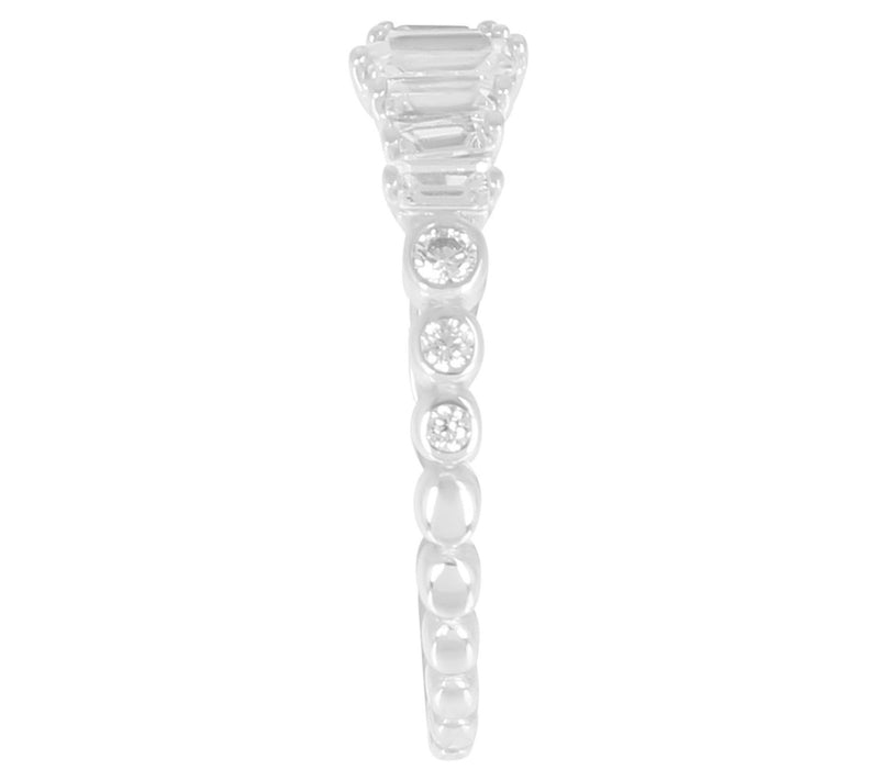 Diamonique 0.25 cttw Baguette Cut Band Ring, 14 K Gold — View 9
