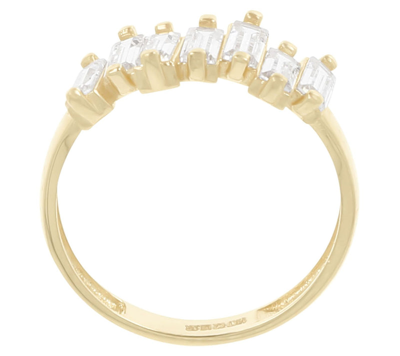 Diamonique 0.65 cttw Scattered Baguette Band Ri ng, 14K Gold — View 7