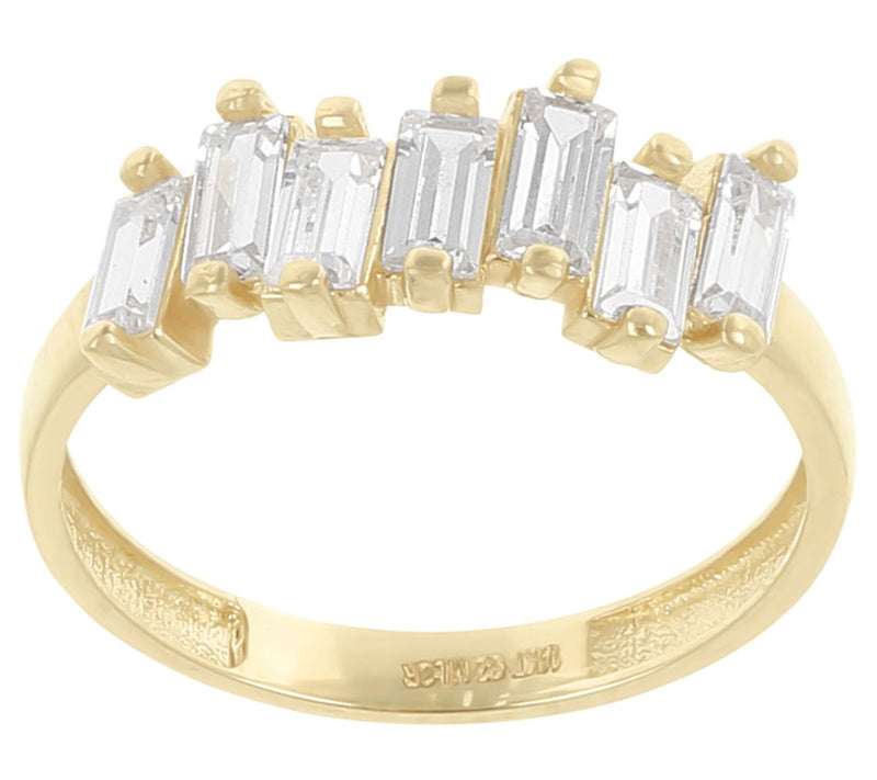 Diamonique 0.65 cttw Scattered Baguette Band Ri ng, 14K Gold — View 5